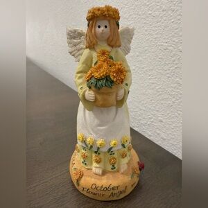 Linda Grayson October Flower Angel Figurine Handmade Colendula Vintage 1995